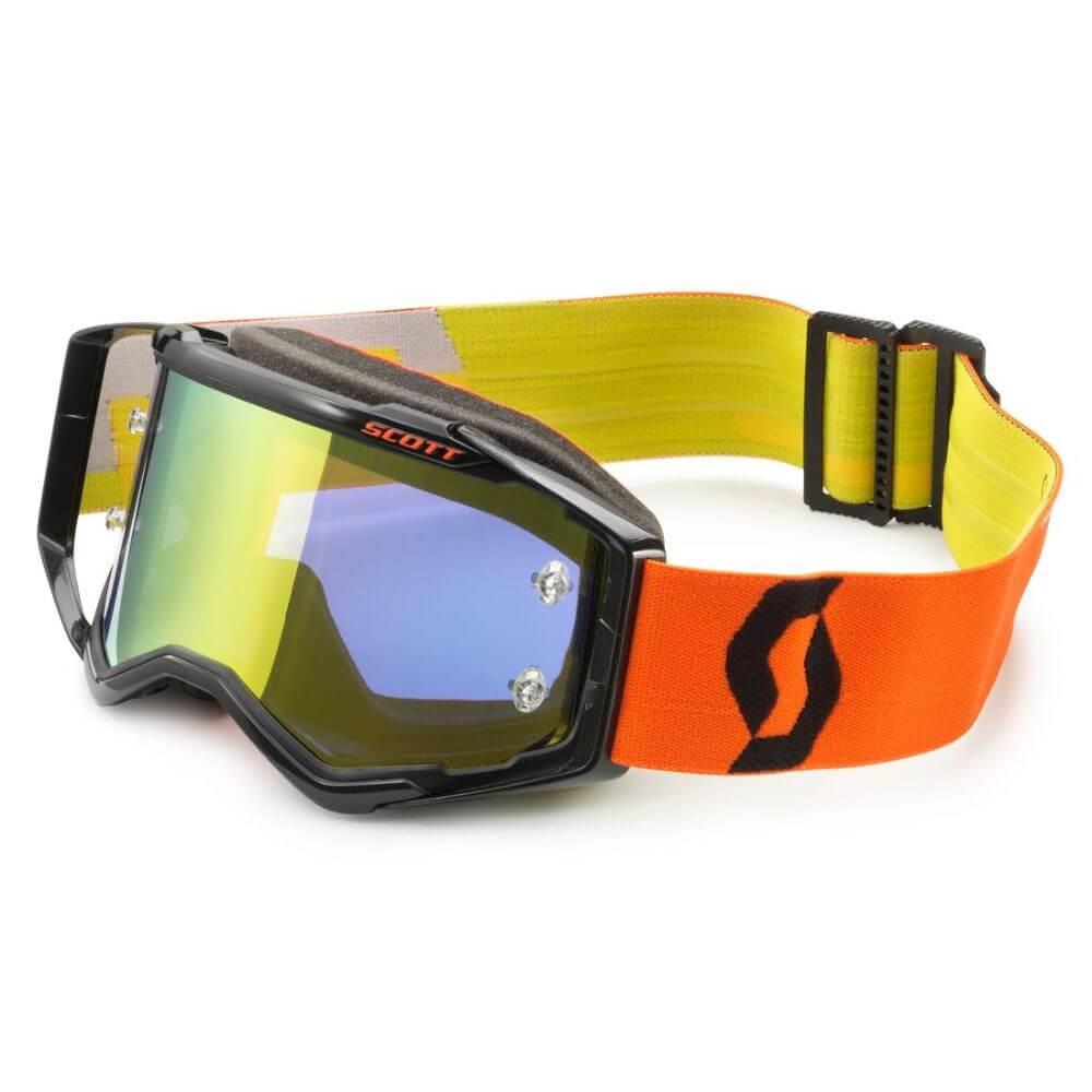 Scott Prospect KTM Goggles - Yellow/Orange with Yellow Chrome Works lens, front view